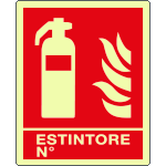 EL20150WS - Adesivo luminescente estintore n. EN ISO 7010
