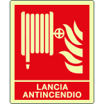 EL20157XA - Cartello fotoluminescente DIN PLUS lancia antincendio