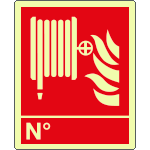 EL20160XA - Cartello fotoluminescente DIN PLUS lancia antincendio N.