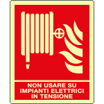 EL20161KP - Cartello luminescente non usare su impianti elettr....EN ISO 7010