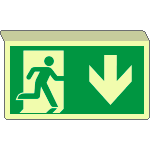 EL715104SKA - Cartello SOSPESO bifacciale luminescen. uscita emergenza sud ISO7010