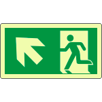EL715105WA - Cartello luminescente DIN PLUS uscita di emerg.freccia sx alto EN ISO