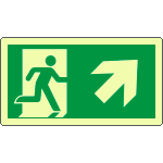 EL715106WS - Etichetta luminescente DIN uscita di emerg.freccia dx alto EN ISO 7010