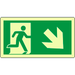 EL715108KA - Cartello lumin. DIN PLUS uscita di emerg.freccia dx basso EN ISO 7010