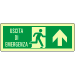 EL720103KS - Etichetta adesiva luminescente uscita emerg. freccia nord EN ISO 7010