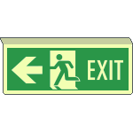 EL720201SWA - Cartello fotoluminescente uscita emergenza sinistra EXIT sospesa