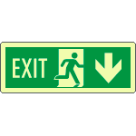 EL720204WA - Cartello fotoluminescente uscita emer.EXIT freccia indietro EN ISO7010