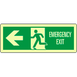 EL720301WA - Cartello luminescente DIN Em.Exit freccia sx EN ISO 7010