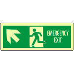 EL720305WP - Cartello luminescente DIN Emerg.Exit freccia alto sx EN ISO 7010