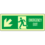 EL720307WA - Cartello fotoluminescente "emergency exit"SO             EN ISO 7010