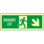 EL720308XP - Cartello luminescente DIN Emerg.Exit freccia basso dx EN ISO 7010
