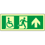 EL720503WP - Cartello uscita di emergenza disabili freccia avanti lum.EN ISO 7010