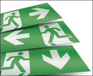 EXI53158 - kit 3 pittogrammi dx,sx,avanti per EXIWAY SMARTLED versione a parete