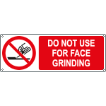 EYE18343K - sign prohibition NO NOT USE FOR FACE GRINDING EN ISO 7010 P032