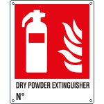 EYE20124X - sign escape way DRY POWDER EXTINGUISHER N. EN ISO 7010 F001