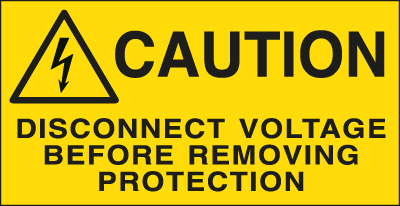EYE91560C - Sheet n. 16 label DISCONNECT VOLTAGE BEFORE REMOVING PRO...EN ISO 7010