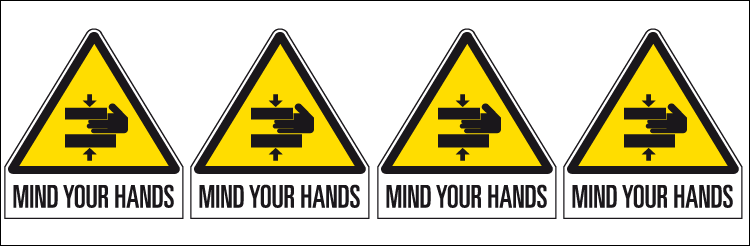 EYE95260B - sheet n. 4 label MIND YOUR HANDS EN ISO 7010 W024