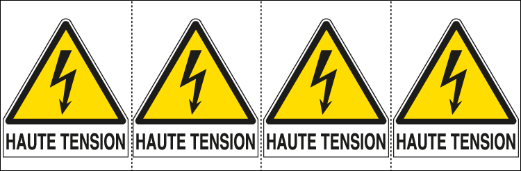 EYF95259B - sheet n. 4 label HAUTE TENSION.......EN ISO 7010