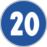 FAR26008520 - Disco rifrangente NF 85 LIMITE MINIMO VELOCITA' KM 20