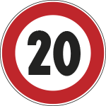 FAR29005020 - Disco rifrangente NF 50 LIMITE VELOCITA'KM 20 diametro 90