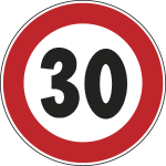 FAR29005030 - Disco  rifrangente NF 50 LIMITE VELOCITA'KM 30 diametro 90