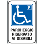 FAR5679Y - cartello alluminio scatolato rifrangente Parcheggio riservato disabili