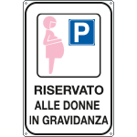 FAR5685Y - cartello alluminio scatolato rifr."Parcheggio riservato alle donne .."