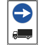 FAR760482 - Cartello NF8/c DIREZ OBBLIGATORIA AUTOCARRI DESTRA