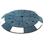 FIR5032 - Rotonda prefabbricata gomma nera completa diametro mt. 2 spess.mm.100