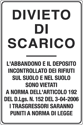 FL5617Y - Cartello divieto di scarico l'abbandono e il deposito