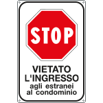 FL5622Y - Cartello STOP vietato ingresso estranei