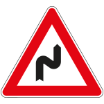 FLR160006 - Cartello  NF 6 DOPPIA CURVA prima DESTRA