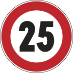FLR24005025 - Disco rifrangente limite massimo di velocita' 25 KM