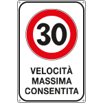 FLR5601/30Y - Cartello VELOCITA' MASSIMA  30 KM/H