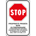 FLR5623Y - Cartello STOP proprieta' privata non oltrepassare