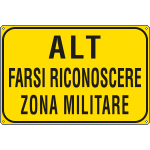 FLR5656J - Cartello ALT ZONA MILITARE
