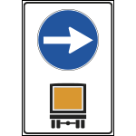 FLR790490D - Cartello NF 8b TRASPORTO MERCI pericolo DESTRA