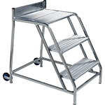 HSP06 - sgabello 3 gradini con piano calpestio 42x60 cm e ruote