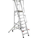 HSP131 - Scala a castello EN131 in alluminio n.7 gradini h. totale 2,75 mt.