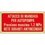 L16108XP - Cartello fotoluminescente attacco mandata automatica