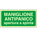 L16123XP - Cartello fotoluminescente maniglione antipanico