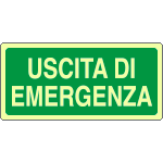 L16124WS - Etichetta fotoluminescente uscita di emergenza