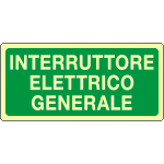 L16131WS - Etichetta fotoluminescente interruttore elettrico gen