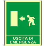 L20105KP - Cartello fotoluminescente uscita emergenza sinistra