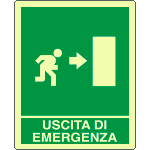 L20106WP - Cartello fotoluminescente uscita di emergenza ds