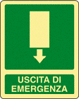 L20107XA - Cartello fotoluminescente DIN PLUS uscita emergenza