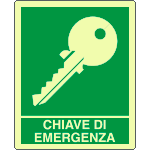 L20132XP - Cartello fotoluminescente chiave di emergenza