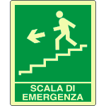 L20133XP - Cartello fotoluminescente scala emergenza discesa sn