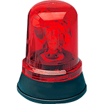 LPR12R - Segnalatore rotante 12Vcc b.piana omolog.rosso