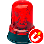 LPRB12R - Segnalatore rotante 12Vcc rosso b.3 magn+cavo accen